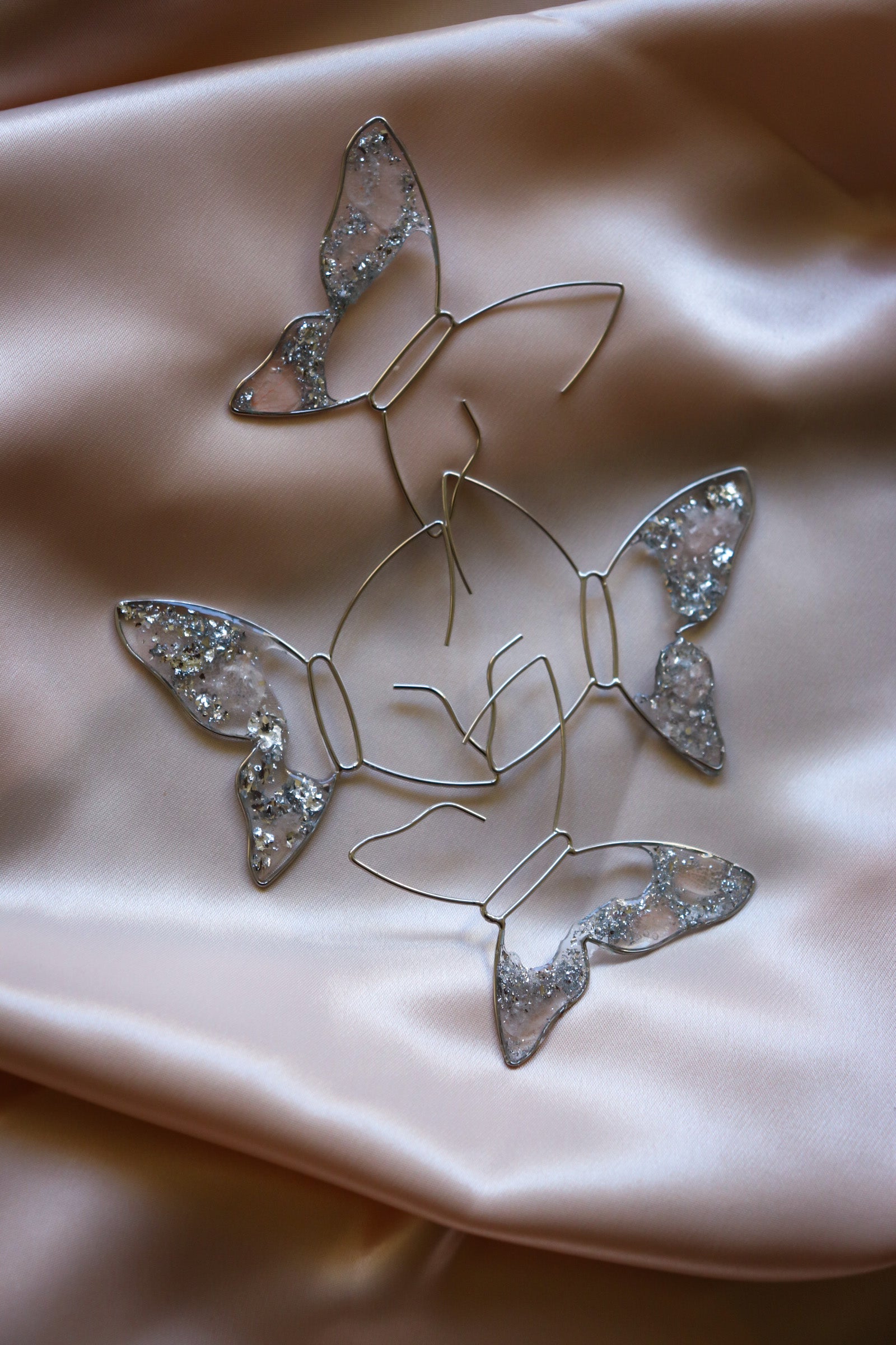 Silver Butterfly Hoops