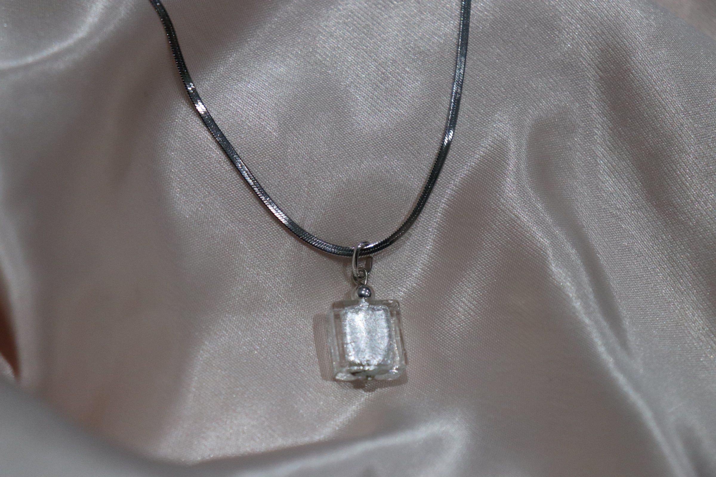 White Glass Necklace