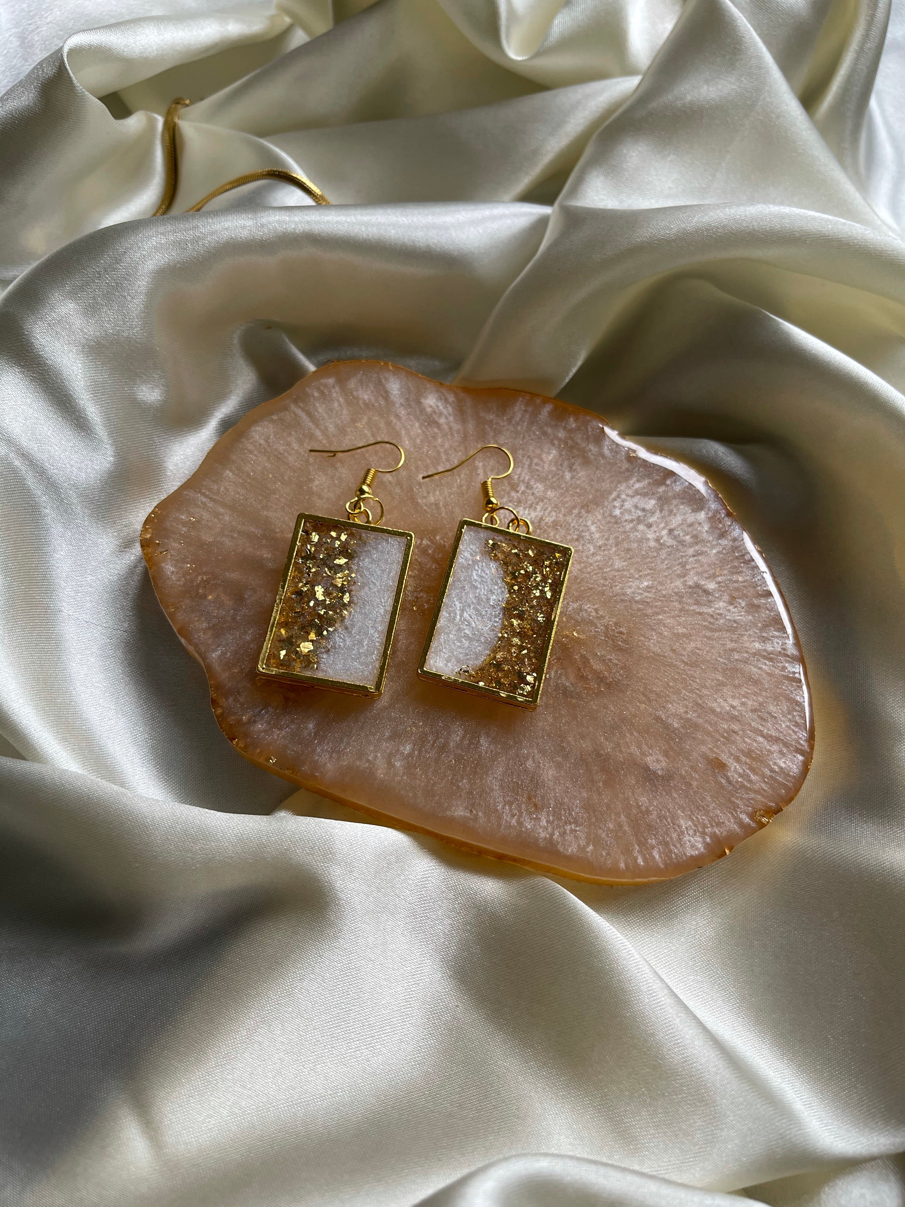 Earrings - White and Gold