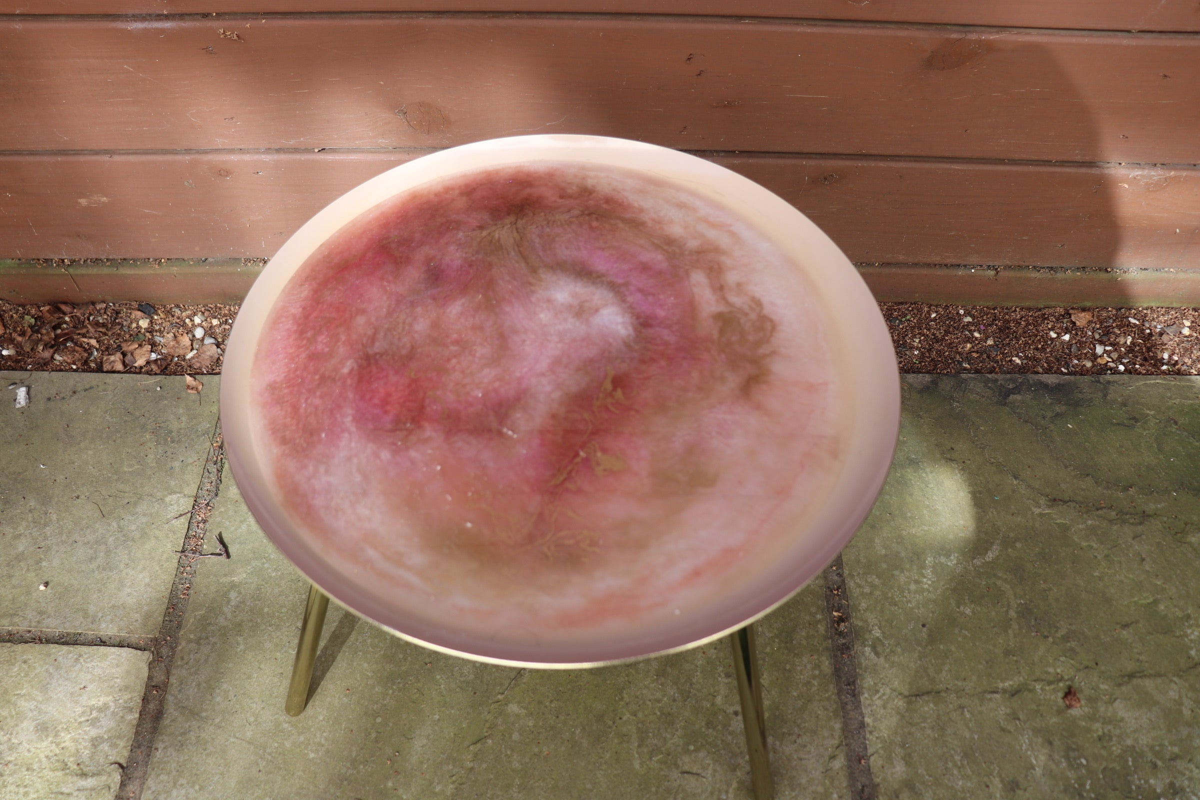 Resin Coffee side table in blush pink