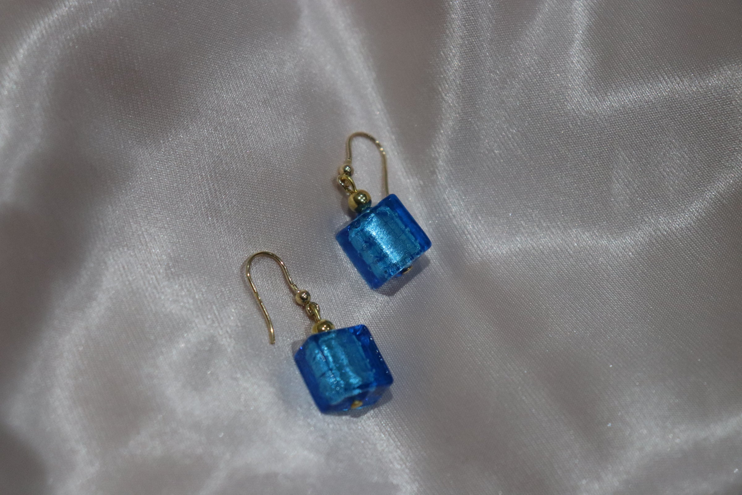 Aqua Blue Glass Earrings
